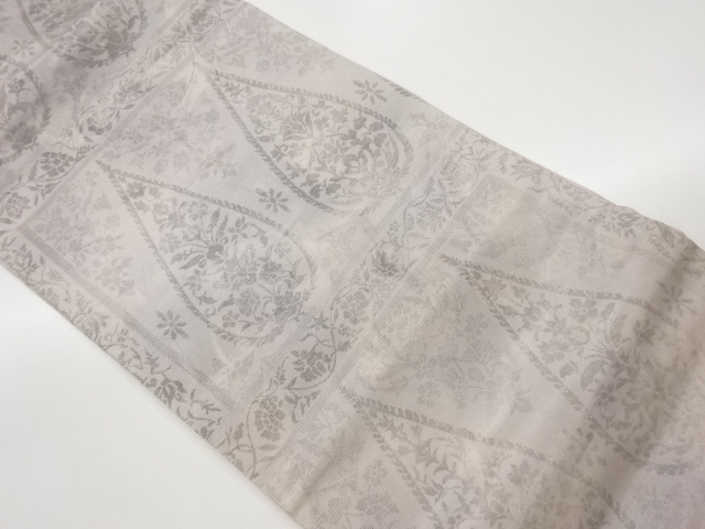 リサイクル　花唐草模様織出し名古屋帯